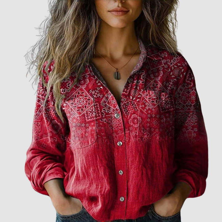 Lilou – Retro Printed Blouse