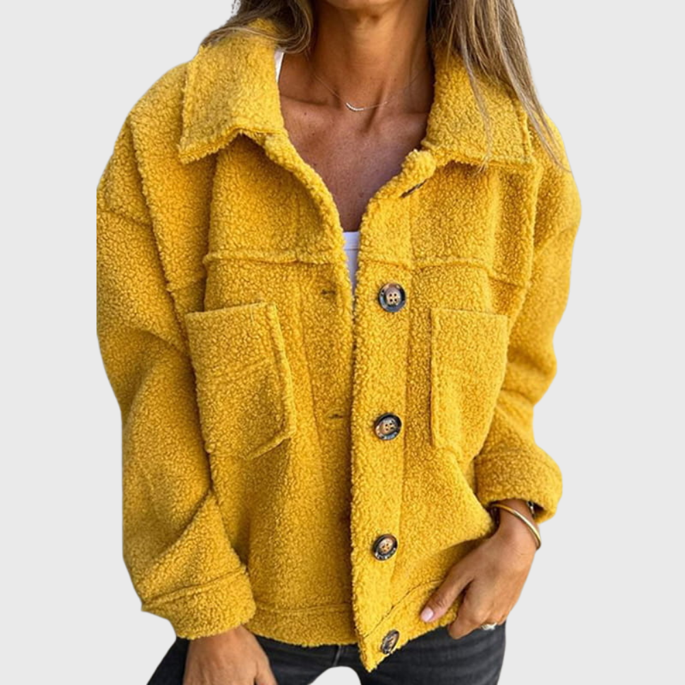 Helena – Plush Button-Up Coat for Effortless Warmth and Style