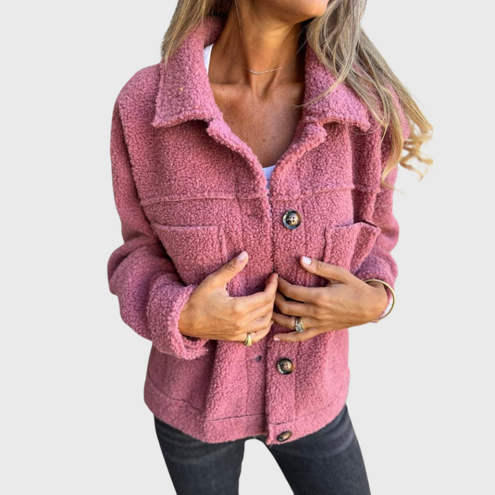 Helena – Plush Button-Up Coat for Effortless Warmth and Style