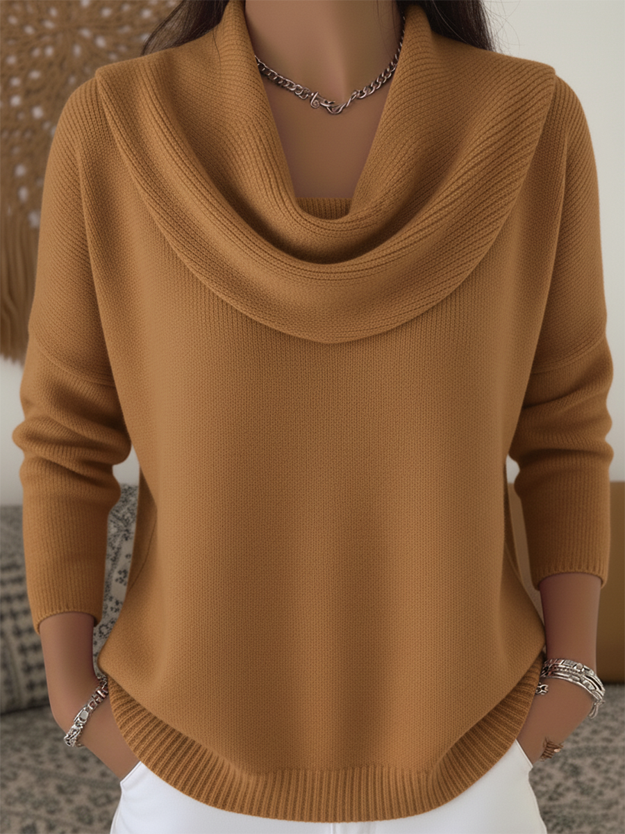 Charlotte – A Feminine Touch of Elegance and Comfort Drape-Neck Sweater