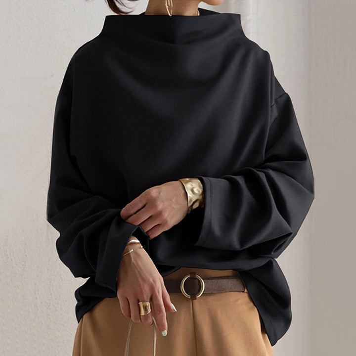 Élodie – Elegant High-Neck Knit Sweater