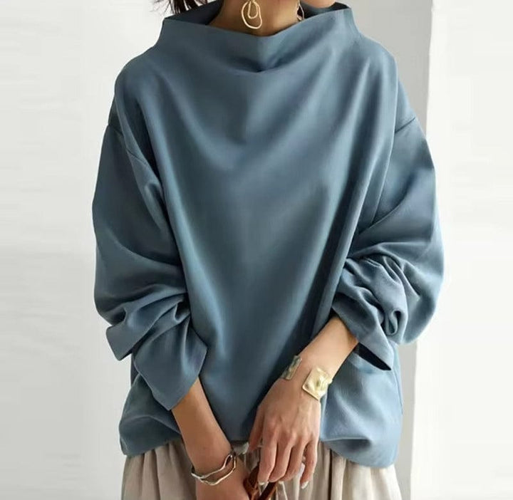 Élodie – Elegant High-Neck Knit Sweater
