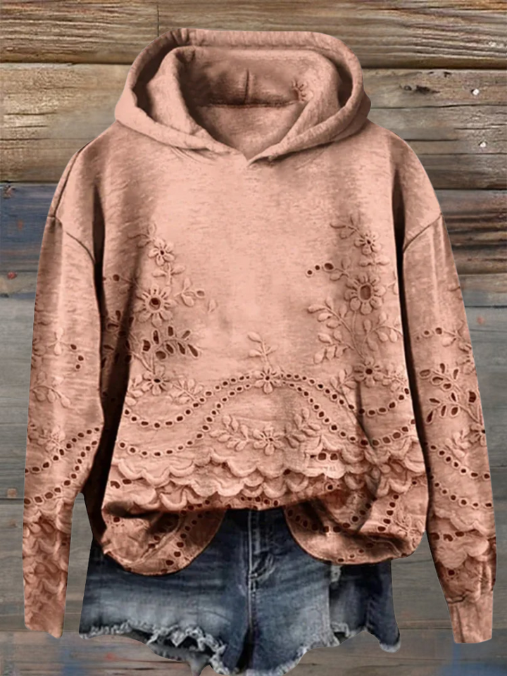 Rosa – Effortless Charm in a Lace-Trimmed Hoodie
