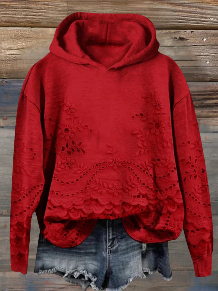Rosa – Effortless Charm in a Lace-Trimmed Hoodie