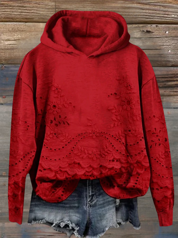 Rosa – Effortless Charm in a Lace-Trimmed Hoodie