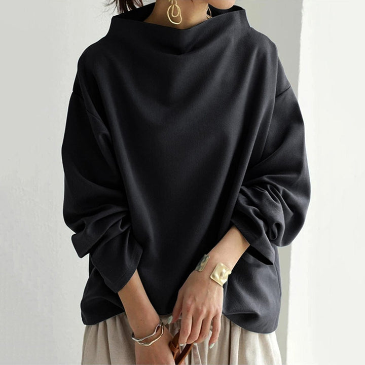 Élodie – Elegant High-Neck Knit Sweater