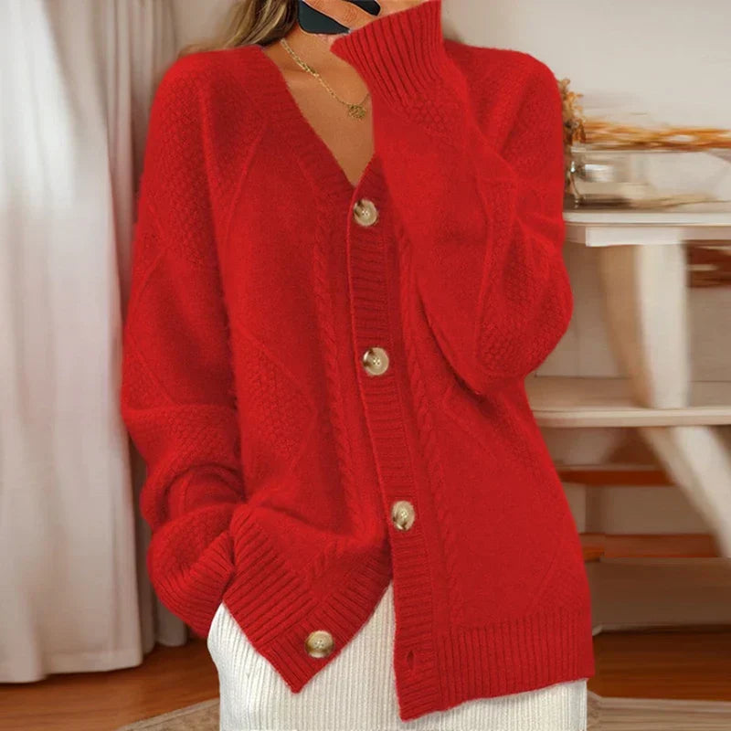 Emma – Cozy Cable-Knit Cardigan for Effortless Warmth