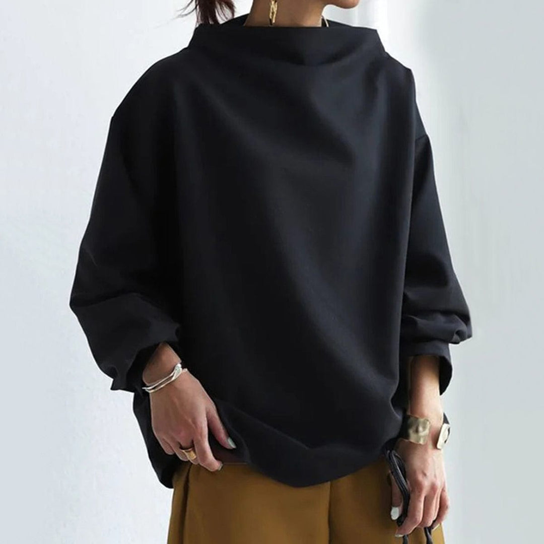 Élodie – Elegant High-Neck Knit Sweater