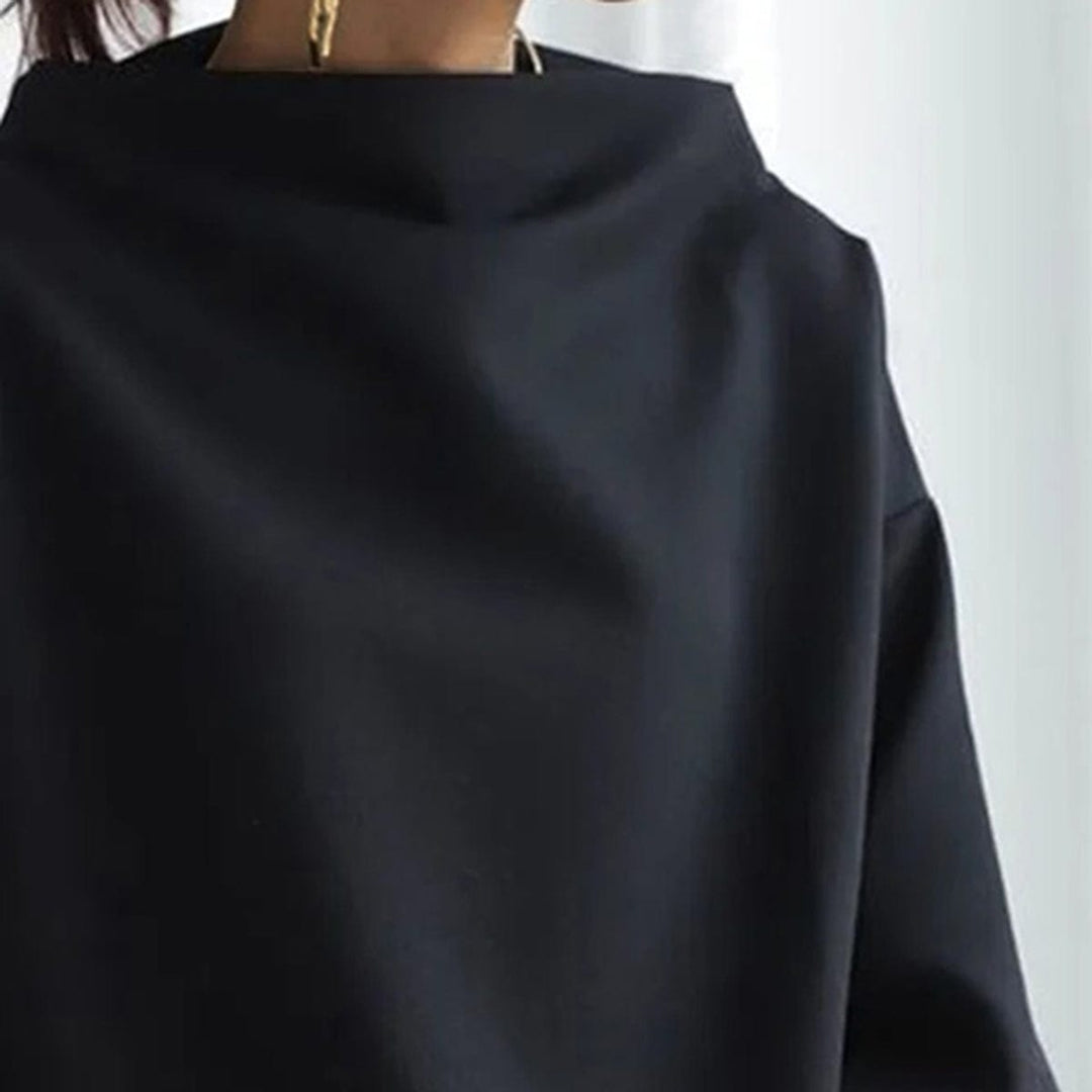 Élodie – Elegant High-Neck Knit Sweater