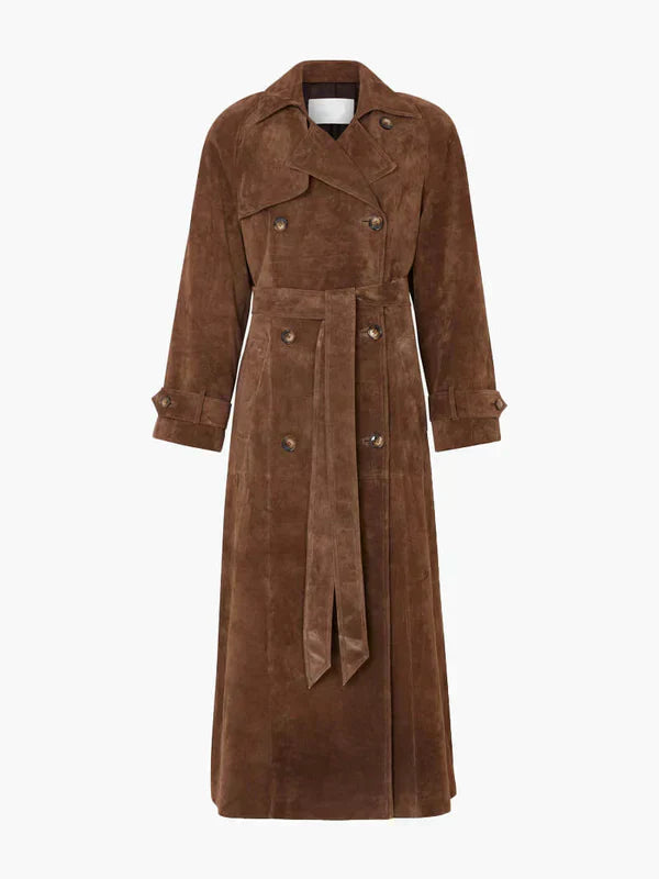 Énora – Luxe Suede Trench Coat