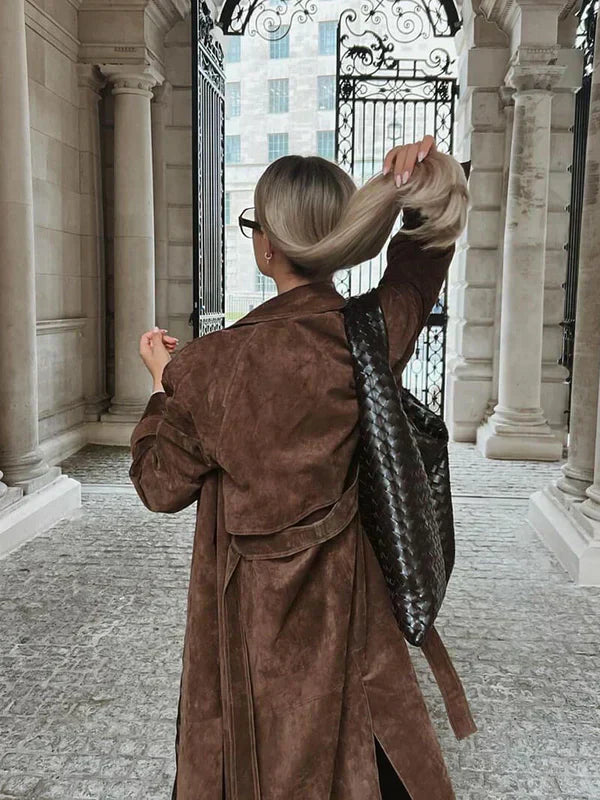 Énora – Luxe Suede Trench Coat