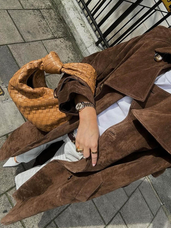 Énora – Luxe Suede Trench Coat