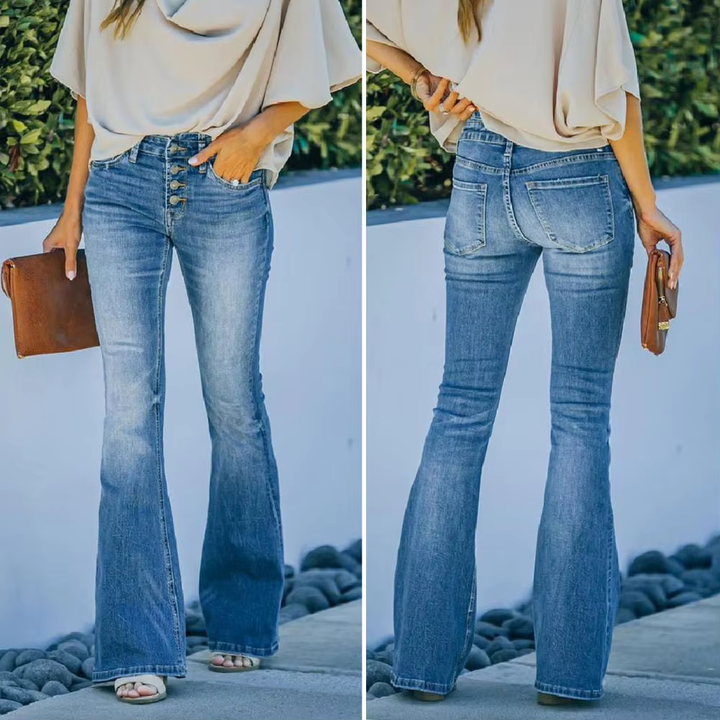 Aveli - Comfortable High Waist Vintage Flared Jeans