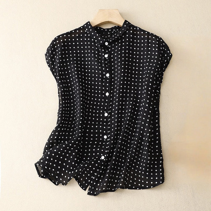 Vera – Soft Dot Linen Top