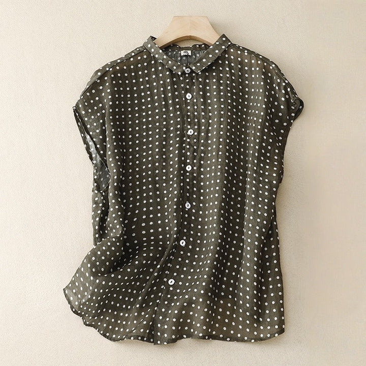 Vera – Soft Dot Linen Top