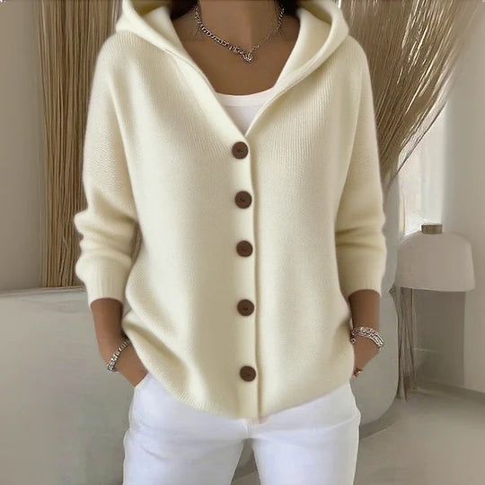 Zoé – Soft Hooded Knit Cardigan for Effortless Everyday Comfort