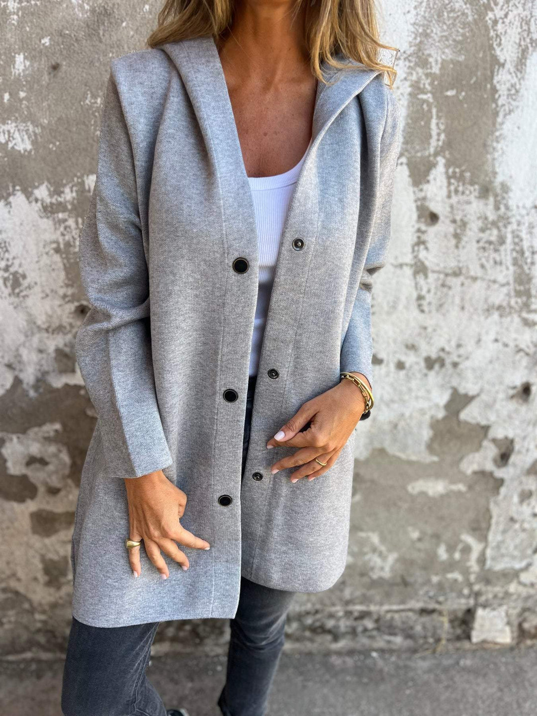 Célia – Cozy Button-Up Jacket for Effortless Elegance