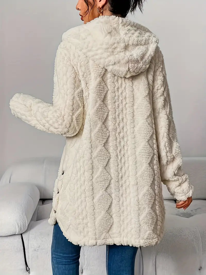 Oriane – Plush Hooded Cardigan for Cozy Confidence All Season