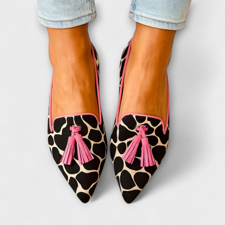Julia - Elegant Printed Loafer with Tassels