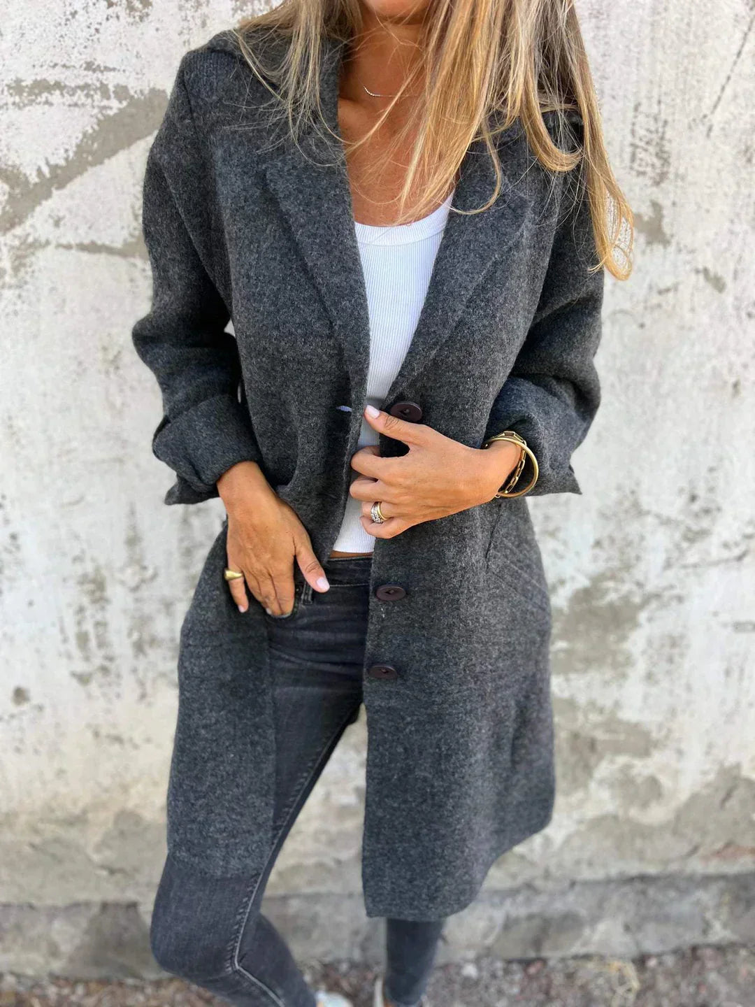 Candace – Effortless Elegance Long Blazer Coat