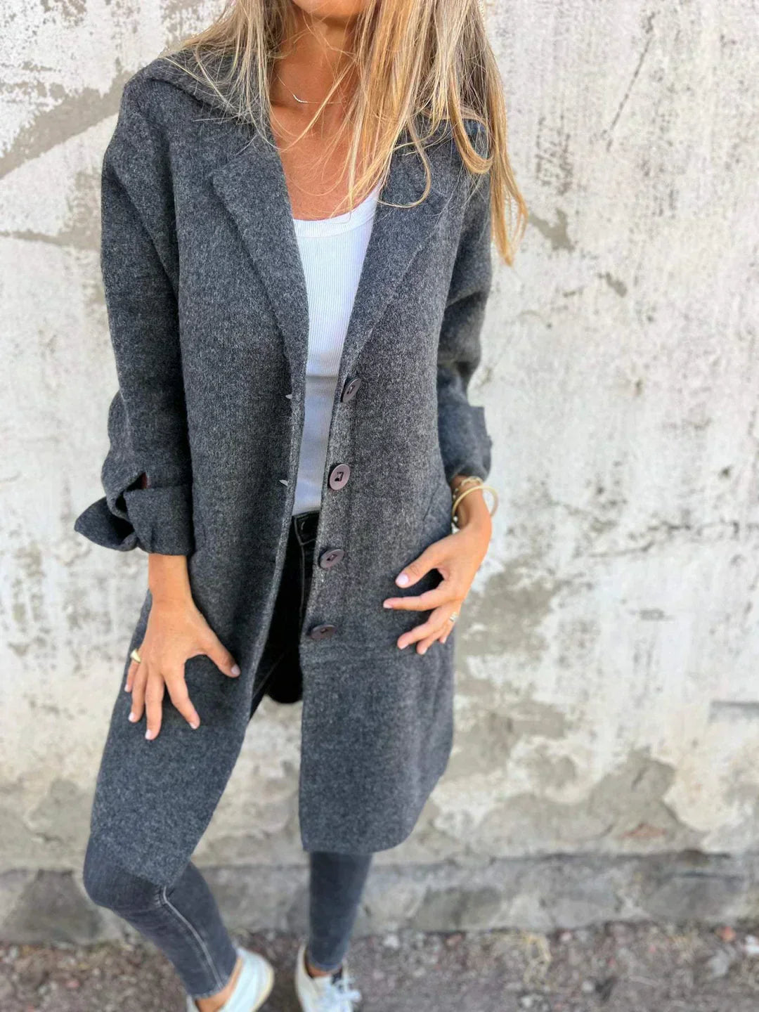 Candace – Effortless Elegance Long Blazer Coat