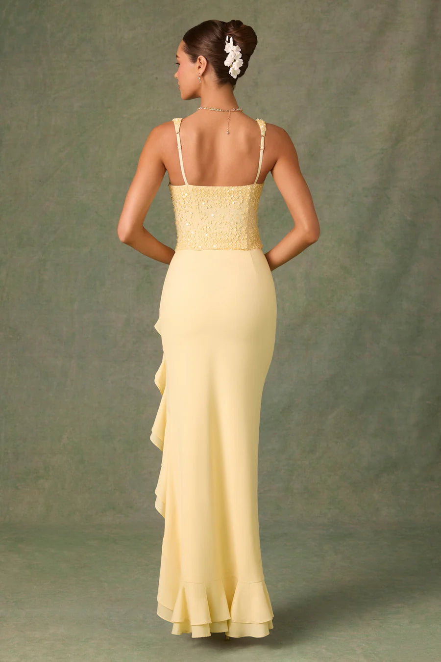 Éliane - Ruffles Satin Corset Dress